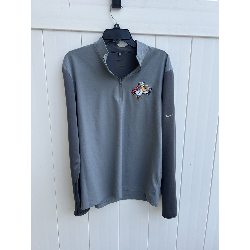 Nike Golf Dri-FIT Gray Long Sleeve 1/4 Zip Pullover Drunk Pelican Medium